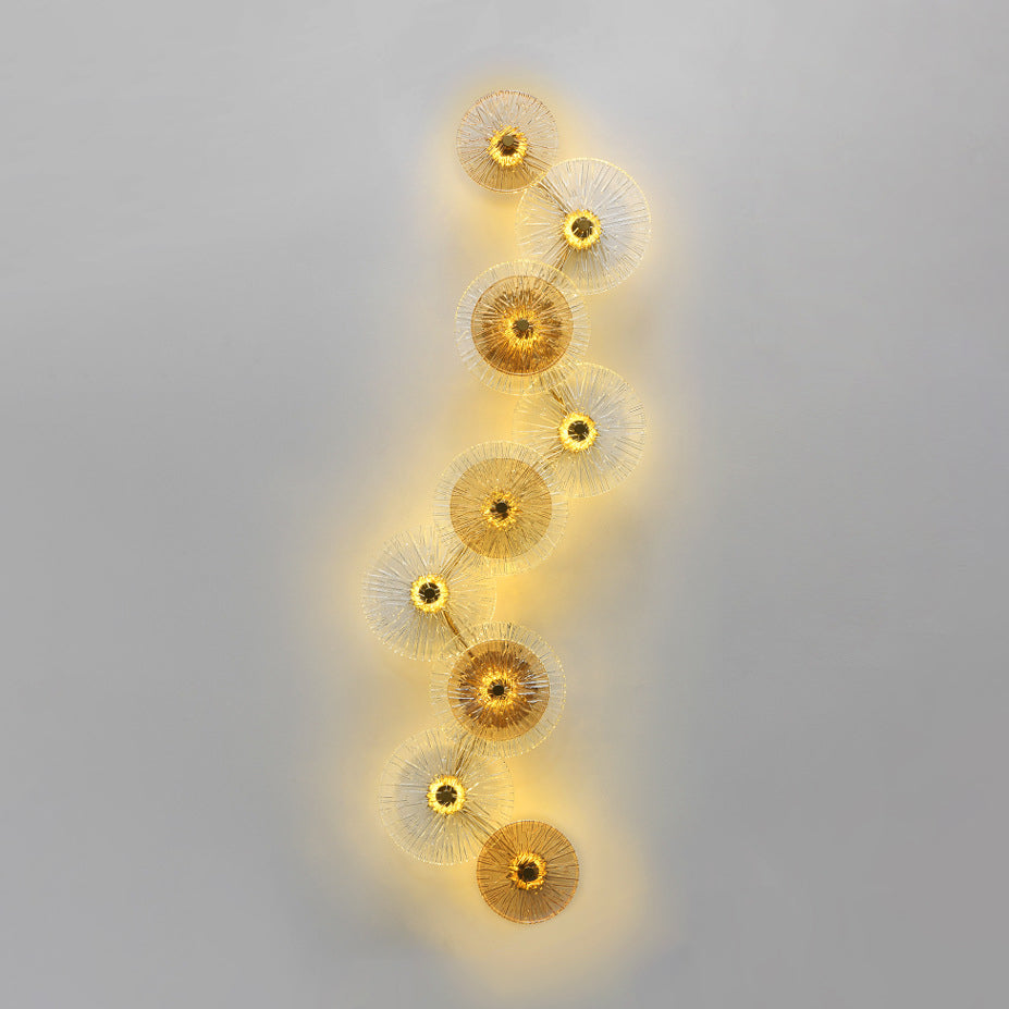 Mid-century Round Streak Lotus Leaf LED Wall Sconce Lamp