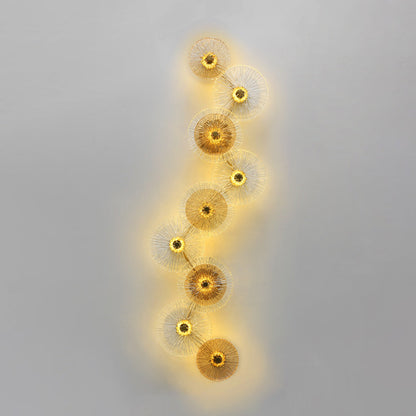 Mid-century Round Streak Lotus Leaf LED Wall Sconce Lamp