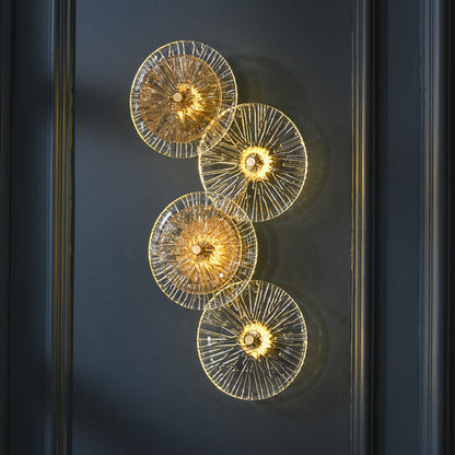 Mid-century Round Streak Lotus Leaf LED Wall Sconce Lamp