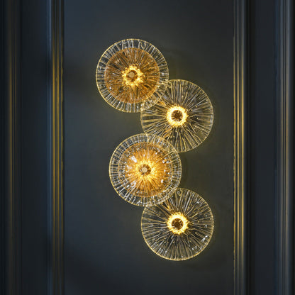 Mid-century Round Streak Lotus Leaf LED Wall Sconce Lamp