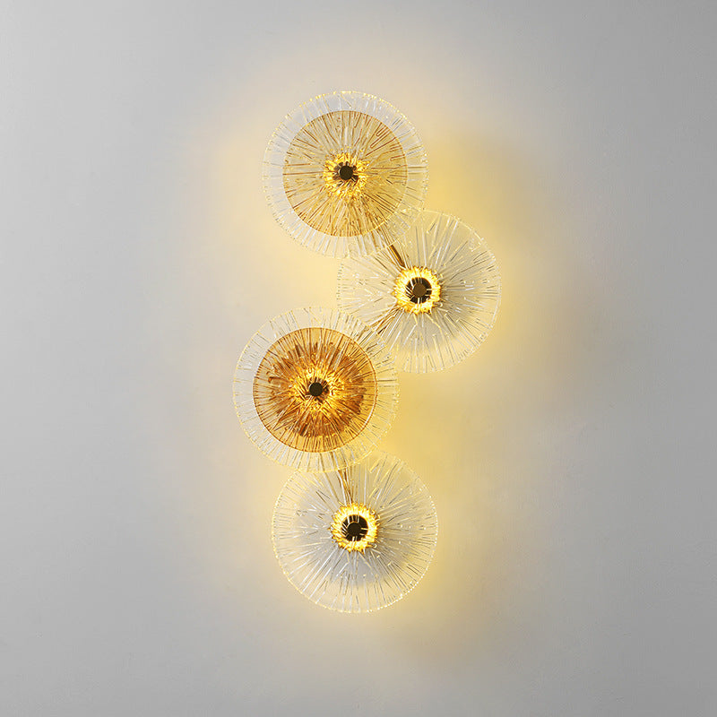 Mid-century Round Streak Lotus Leaf LED Wall Sconce Lamp