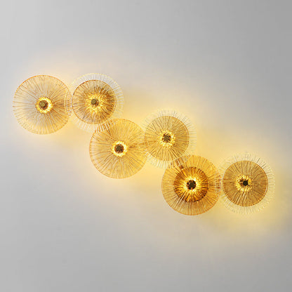 Mid-century Round Streak Lotus Leaf LED Wall Sconce Lamp