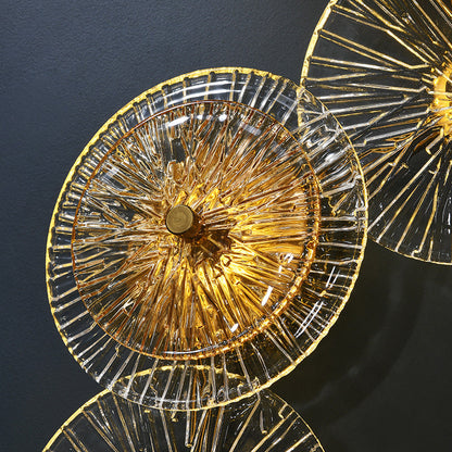 Mid-century Round Streak Lotus Leaf LED Wall Sconce Lamp