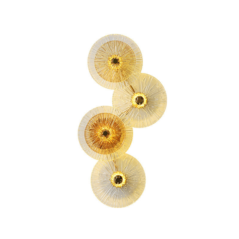 Mid-century Round Streak Lotus Leaf LED Wall Sconce Lamp