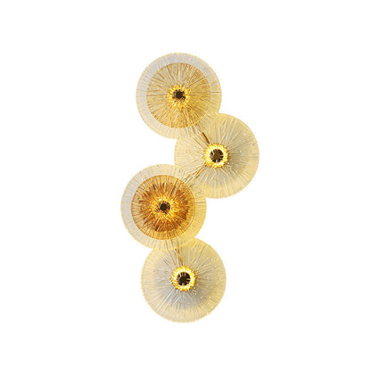Mid-century Round Streak Lotus Leaf LED Wall Sconce Lamp