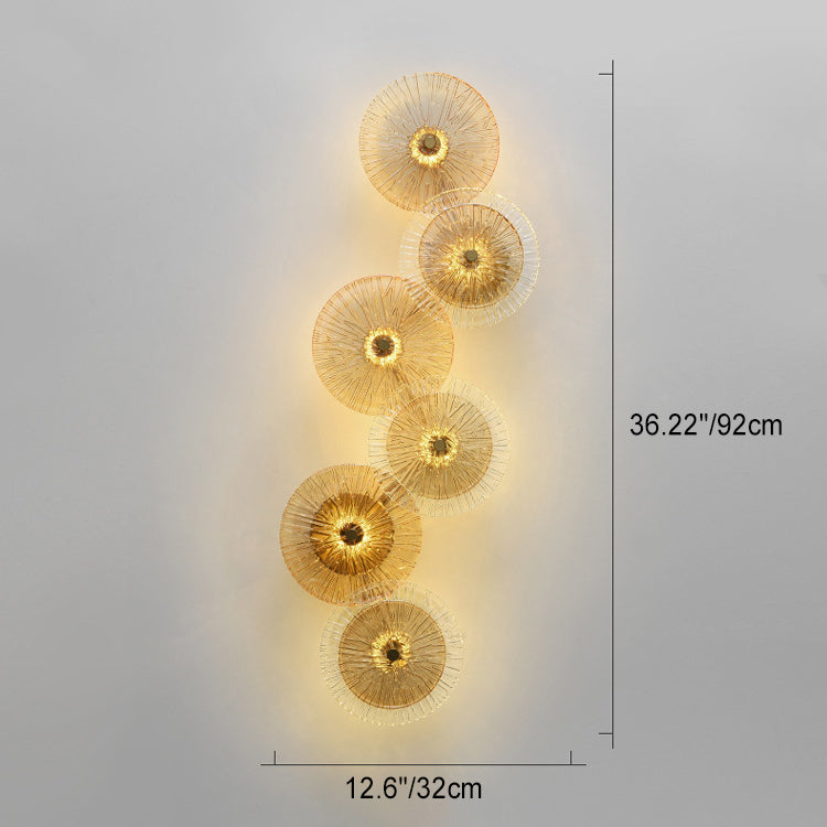 Mid-century Round Streak Lotus Leaf LED Wall Sconce Lamp