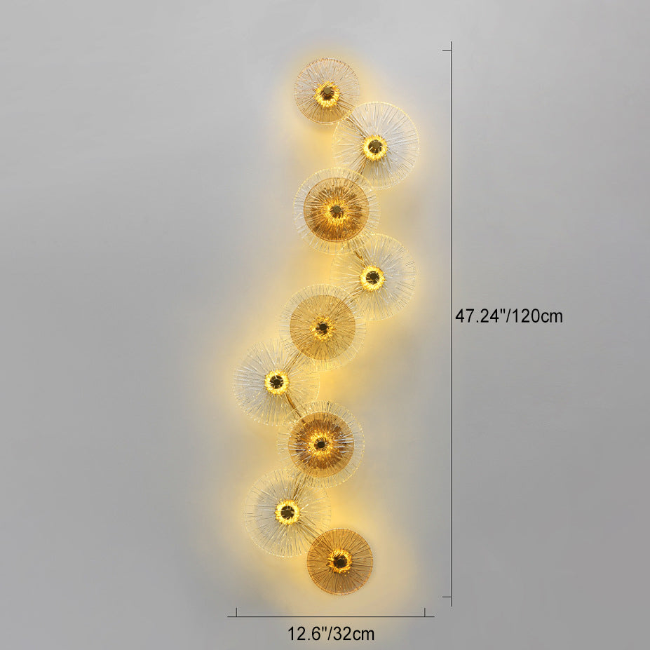 Mid-century Round Streak Lotus Leaf LED Wall Sconce Lamp