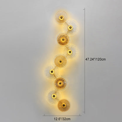 Mid-century Round Streak Lotus Leaf LED Wall Sconce Lamp