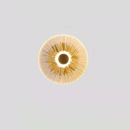 Mid-century Round Streak Lotus Leaf LED Wall Sconce Lamp