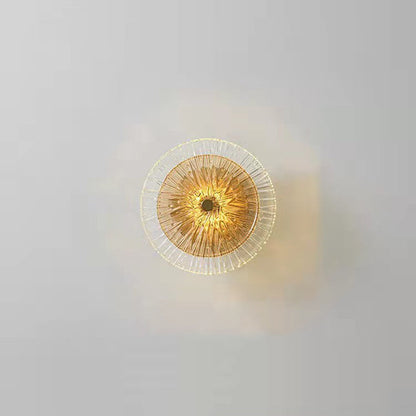 Mid-century Round Streak Lotus Leaf LED Wall Sconce Lamp