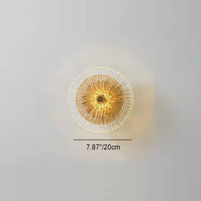 Mid-century Round Streak Lotus Leaf LED Wall Sconce Lamp