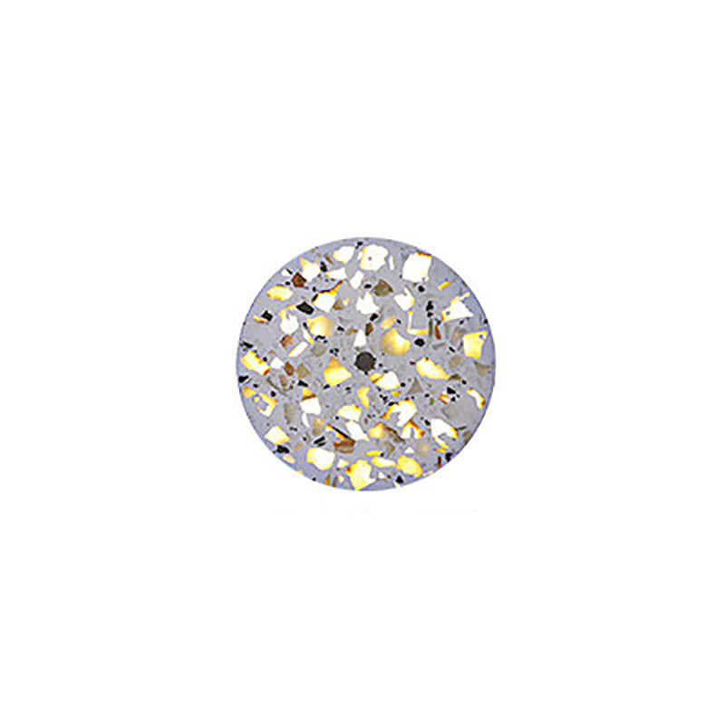 Scandinavian Metal Terrazzo Round LED Wall Sconce Lamp