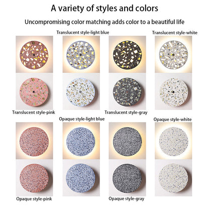Scandinavian Metal Terrazzo Round LED Wall Sconce Lamp