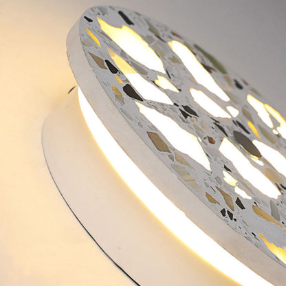 Scandinavian Metal Terrazzo Round LED Wall Sconce Lamp