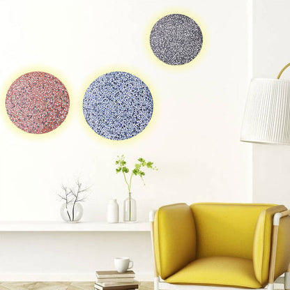 Scandinavian Metal Terrazzo Round LED Wall Sconce Lamp