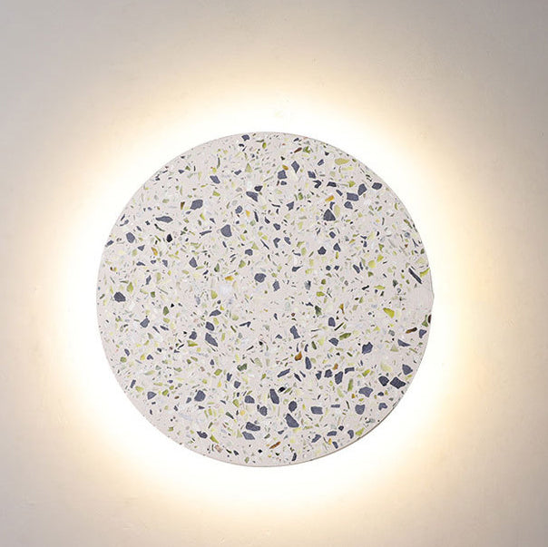 Scandinavian Metal Terrazzo Round LED Wall Sconce Lamp