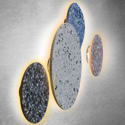 Scandinavian Metal Terrazzo Round LED Wall Sconce Lamp