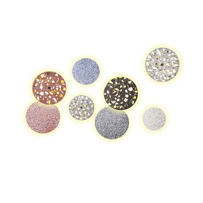 Scandinavian Metal Terrazzo Round LED Wall Sconce Lamp
