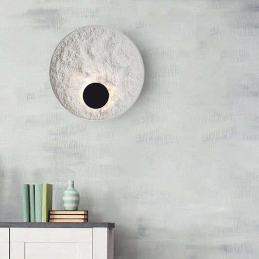Nordic Round Moon Resin Metal LED Wall Sconce Lamp