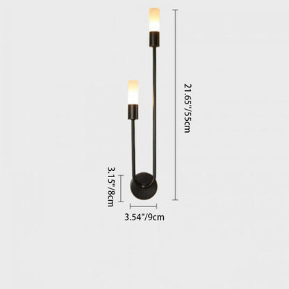 Simplicity Acrylic Long Tube Strip 2-Light Wall Sconce Lamp