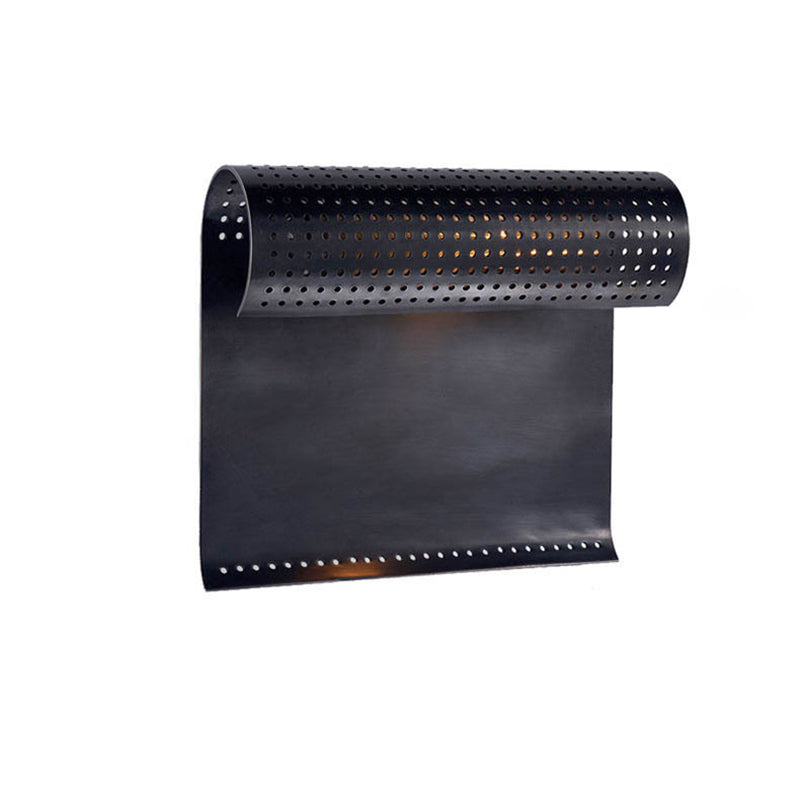 Copper Rectangular Rolled Edge 1-Light Wall Sconce Lamp