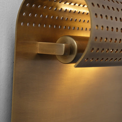 Copper Rectangular Rolled Edge 1-Light Wall Sconce Lamp