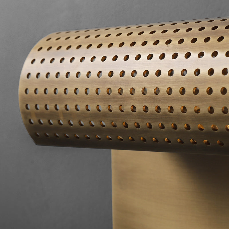 Copper Rectangular Rolled Edge 1-Light Wall Sconce Lamp