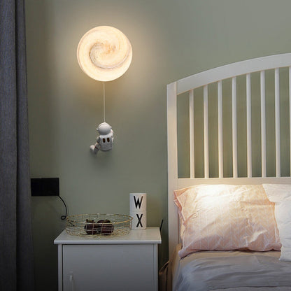 Kids Ball Astronaut Lunar Planet 1-Light Wall Sconce Lamp