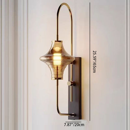 Transitional Iron Glass Wavy Cone LED Wall Sconce Lamp