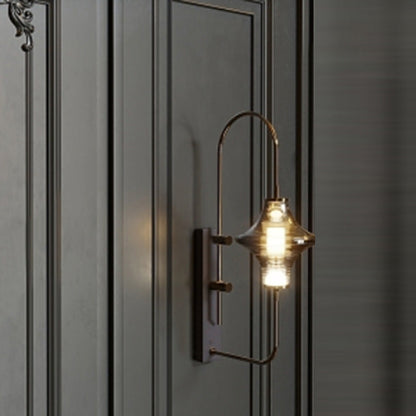 Transitional Iron Glass Wavy Cone LED Wall Sconce Lamp