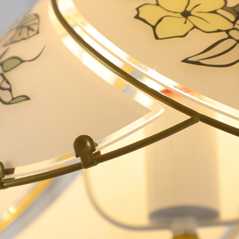 French Glass Dome Umbellate Flower 1-Light Wall Sconce Lamp