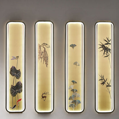 Chinese Bamboo Leaf Ginkgo Biloba LED Wall Sconce Lamp