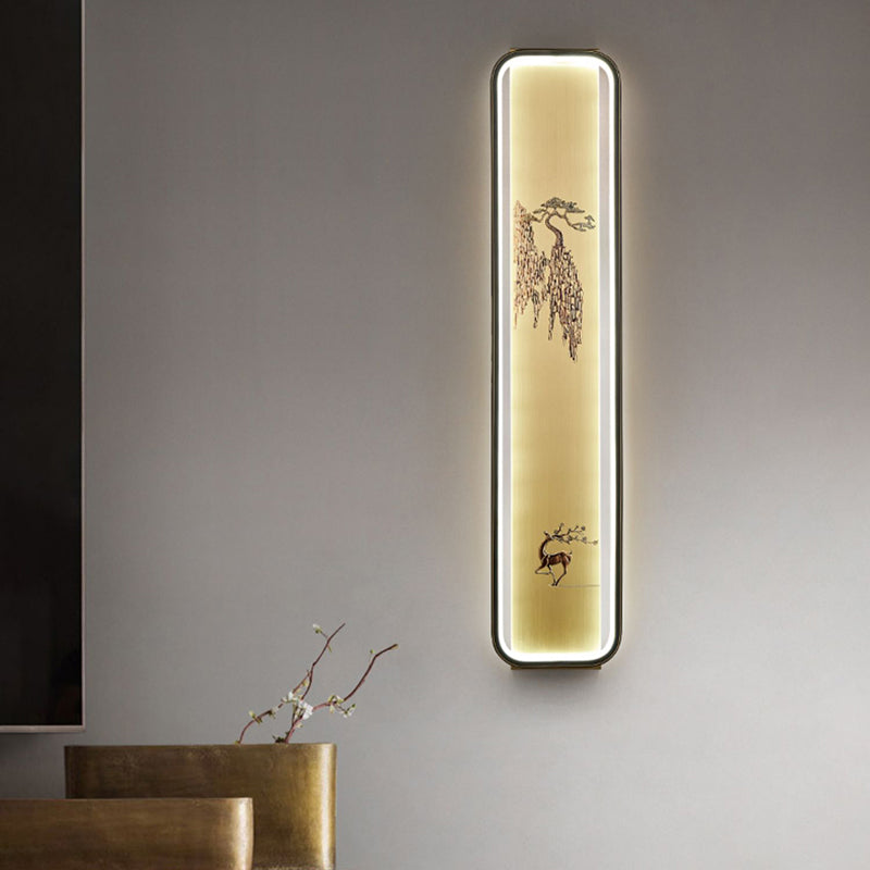 Chinese Bamboo Leaf Ginkgo Biloba LED Wall Sconce Lamp