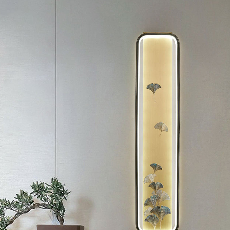 Chinese Bamboo Leaf Ginkgo Biloba LED Wall Sconce Lamp