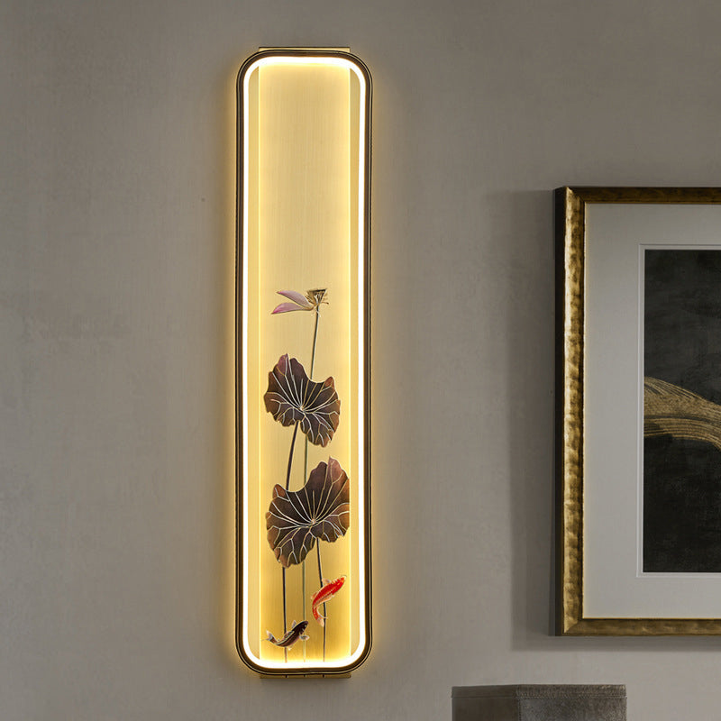 Chinese Bamboo Leaf Ginkgo Biloba LED Wall Sconce Lamp