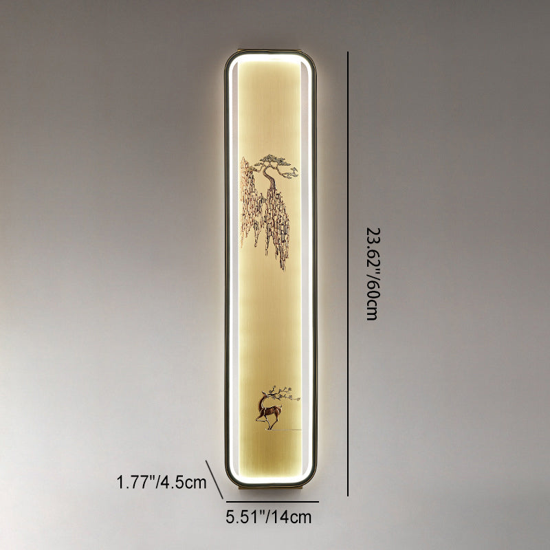 Chinese Bamboo Leaf Ginkgo Biloba LED Wall Sconce Lamp