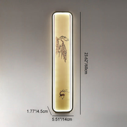 Chinese Bamboo Leaf Ginkgo Biloba LED Wall Sconce Lamp