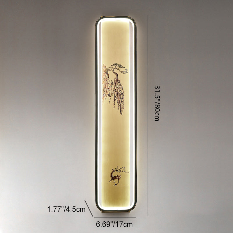 Chinese Bamboo Leaf Ginkgo Biloba LED Wall Sconce Lamp