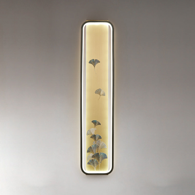 Chinese Bamboo Leaf Ginkgo Biloba LED Wall Sconce Lamp