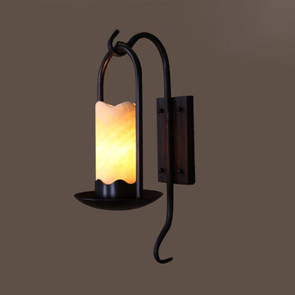 Iron Cylinder Petal Elliptical 1-Light Wall Sconce Lamp