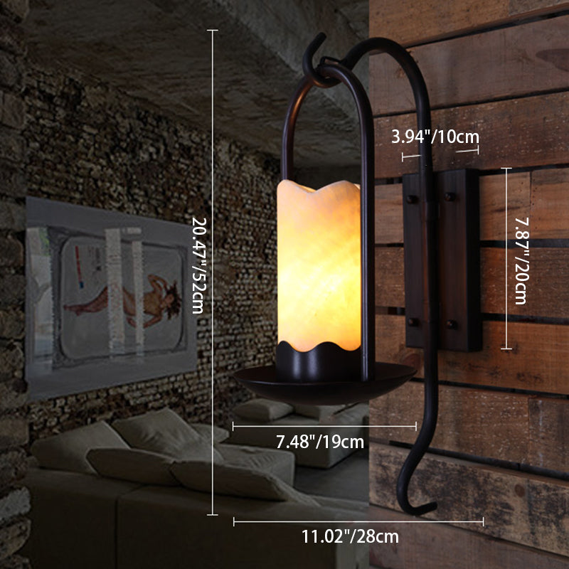 Iron Cylinder Petal Elliptical 1-Light Wall Sconce Lamp
