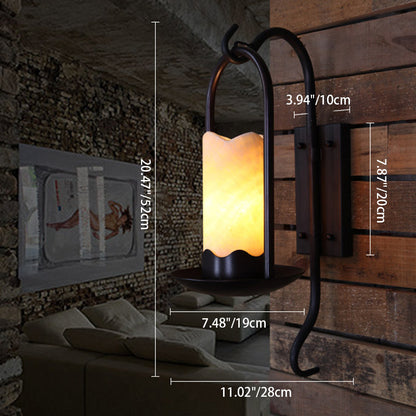 Iron Cylinder Petal Elliptical 1-Light Wall Sconce Lamp