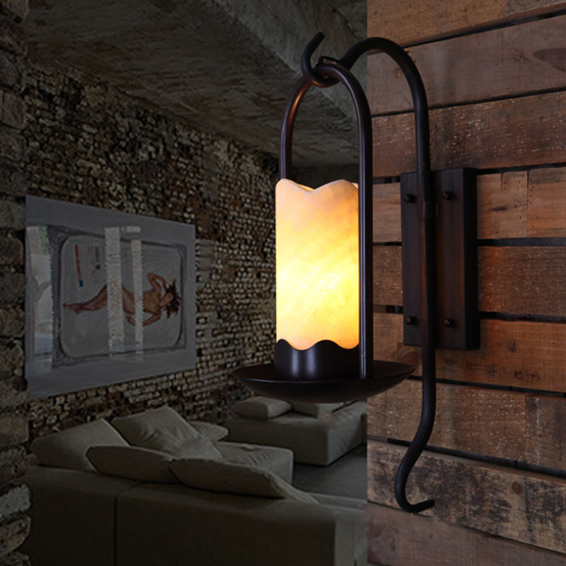 Iron Cylinder Petal Elliptical 1-Light Wall Sconce Lamp