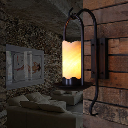 Iron Cylinder Petal Elliptical 1-Light Wall Sconce Lamp