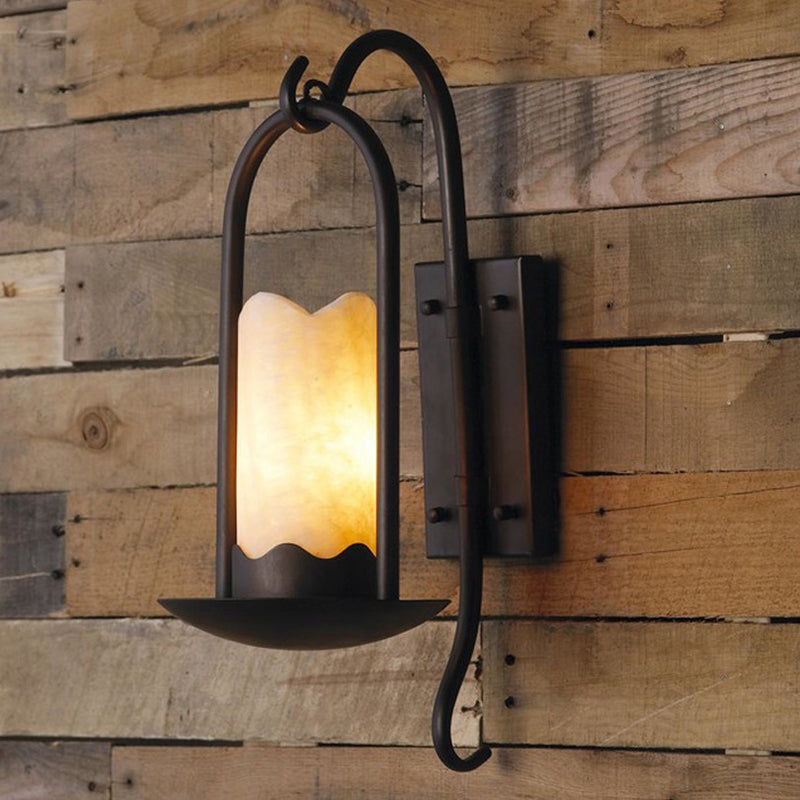 Iron Cylinder Petal Elliptical 1-Light Wall Sconce Lamp