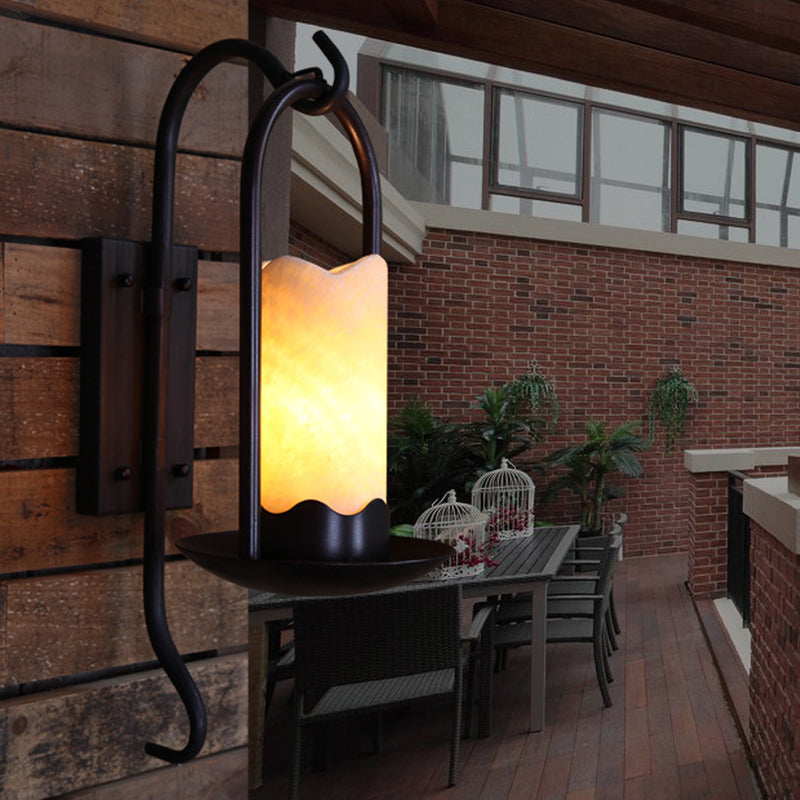 Iron Cylinder Petal Elliptical 1-Light Wall Sconce Lamp