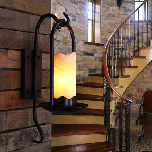 Iron Cylinder Petal Elliptical 1-Light Wall Sconce Lamp