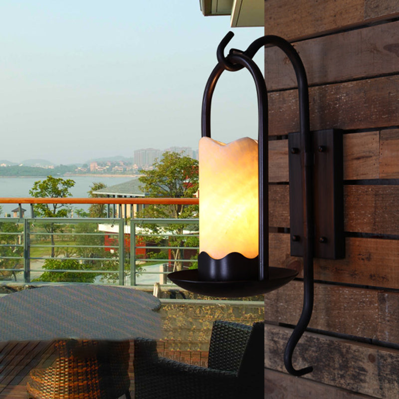 Iron Cylinder Petal Elliptical 1-Light Wall Sconce Lamp