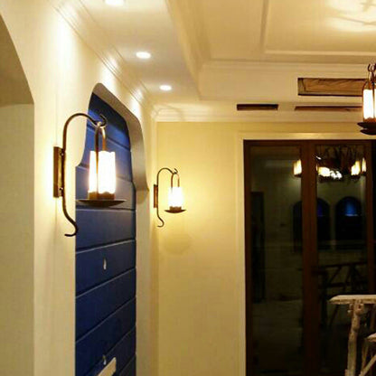 Iron Cylinder Petal Elliptical 1-Light Wall Sconce Lamp