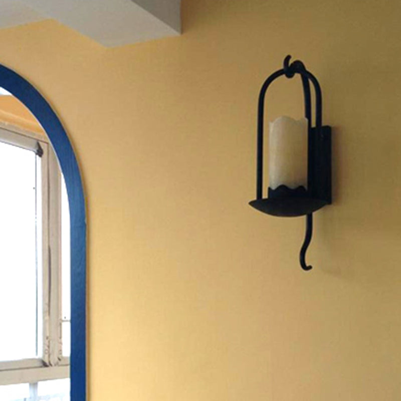 Iron Cylinder Petal Elliptical 1-Light Wall Sconce Lamp